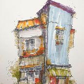 My project for course: Expressive Architectural Sketching with Colored Markers. Un progetto di Bozzetti, Disegno, Illustrazione architettonica, Sketchbook e Illustrazione con inchiostro di lionheart_000 - 22.07.2022