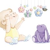 Baby. Un proyecto de Ilustración tradicional, Publicidad, Diseño, Diseño de personajes y Literatura infantil						 de Elmira Eskandari - 23.07.2022