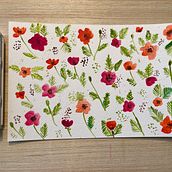 My project for course: Vibrant Floral Patterns with Watercolors. Traditional illustration, Pattern Design, Watercolor Painting, and Botanical Illustration project by timea.talata - 07.24.2022
