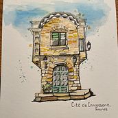 Cite de Carcassone. Traditional illustration project by d7dcctcxj6 - 07.24.2022