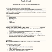 My project for course: Resumes for Creatives: Craft Your CV and Cover Letter. Projekt z dziedziny Doradztwo kreat, wne, Zarządzanie portfolio, Komunikacja i Business użytkownika Nayda Aristud - 22.07.2022