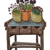 Flowers on the Balcony . Traditional illustration, and Digital Illustration project by Alexandra Palme - 07.24.2022