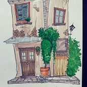 Il mio secondo progetto del corso: Disegno architettonico espressivo con pennarelli colorati Ein Projekt aus dem Bereich Skizzenentwurf, Zeichnung, Architektonische Illustration, Sketchbook und Illustration mit Tinte von Maria Deluca - 24.07.2022