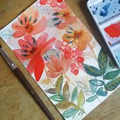 Mon projet du cours : Aquarelle florale créative : renouez avec la nature. Un proyecto de Ilustración tradicional, Pintura, Pintura a la acuarela e Ilustración botánica de Andreina GilSantander - 27.07.2022