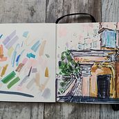 Meu projeto do curso: Desenho arquitetônico expressivo com marcadores coloridos. Sketching, Drawing, Architectural Illustration, Sketchbook, Ink Illustration, and Traditional illustration project by Игорь Негода - 07.28.2022