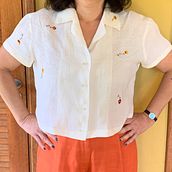 Meu projeto do curso: Bordado de padrões botânicos para roupas. Een project van Craft, Patroonontwerp, Borduurwerk, Textiel,  Botanische illustratie, Upc, cling y Textielontwerp van keilanocaminho - 28.07.2022