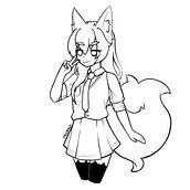 Fox Girl Sketch. Un proyecto de Ilustración tradicional e Ilustración digital de Moon Na - 22.03.2022