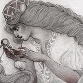 Bluebeard's Bride (Magpie Games, 2017). Traditional illustration, Pencil Drawing, Artistic Drawing, Figure Drawing, and Colored Pencil Drawing project by Kring Demetrio - 09.07.2017