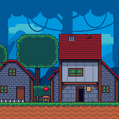 Mi proyecto del curso: Creación de escenarios pixel art para videojuegos. Un progetto di Animazione 2D, Animazione 3D, Videogiochi, Pixel art, Progettazione di videogiochi e Sviluppo di videogiochi di Daniel Rodriguez - 23.07.2022