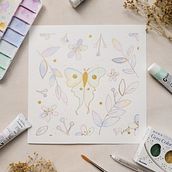 My project for course: Artistic Floral Watercolor: Connect with Nature. Un projet de Illustration traditionnelle, Peinture, Aquarelle et Illustration botanique de Florence Cao - 27.07.2022