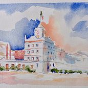 Mi proyecto del curso: Cervecería de Mexicali arquitectónico con acuarela y tinta. Watercolor Painting, and Architectural Illustration project by Victoria Alicia PHELTS Ramos - 07.23.2022