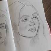 My project for course: Portrait Sketchbooking: Explore the Human Face. Sketching, Drawing, Portrait Drawing, Artistic Drawing, and Sketchbook project by Giulia Zambonin - 07.30.2022