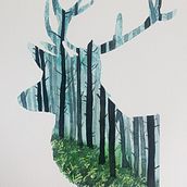Mein Kursprojekt: Naturinspirierte Aquarellmalerei mit Double Exposure. Traditional illustration, Watercolor Painting, Realistic Drawing, and Naturalistic Illustration project by Katherina - 07.30.2022
