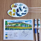 Mon projet du cours : Carnet de voyage à l’aquarelle. Traditional illustration, Watercolor Painting, Architectural Illustration, and Sketchbook project by annabelle_rigault_agtl - 07.31.2022