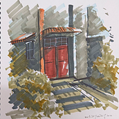 My project for course: Expressive Architectural Sketching with Colored Markers. Sketching, Drawing, Architectural Illustration, Sketchbook & Ink Illustration project by Mohd Yusoff Sahab - 07.29.2022