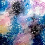 Mi proyecto del curso: Técnicas modernas de acuarela galaxia. Traditional illustration, Fine Arts, Painting, and Watercolor Painting project by albertes09 - 07.31.2022