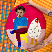 Chicken Boy. Interior Decoration, Fiber Arts, Textile Design, Design, Arts, and Crafts project by Hanna Eidson - 04.11.2023