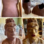 My project Golden Girl: Introduction to Clay Figurative Sculpture. Fine Arts, and Sculpture project by ms_busyb - 07.17.2022