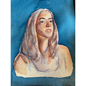 Mi proyecto del curso: Retrato artístico en acuarela. Fine Arts, Painting, Watercolor Painting, and Portrait Drawing project by Veronica Chávez - 08.02.2022