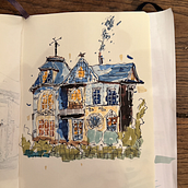 Mijn project van de cursus: Creëer expressieve architecturale schetsen met kleurstiften. Sketching, Drawing, Architectural Illustration, Sketchbook & Ink Illustration project by Bewouter - 08.02.2022