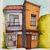 first attemp with markers for course: Expressive Architecturall Sketching with Colored Markers. Een project van  Schetsen,  Tekening,  Architecturale illustratie, Sketchbook y  Illustratie met inkt van Wendy van den Berg-Heyer - 02.08.2022