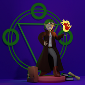 Meu projeto do curso: Criação de personagens 3D com Blender - Feiticeira. 3D, Character Design, 3D Modeling, 3D Character Design, and 3D Design project by othavio.wolff - 08.02.2022