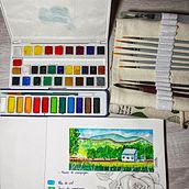 Mon projet du cours : Carnet de voyage à l’aquarelle. Un proyecto de Ilustración tradicional, Pintura a la acuarela, Ilustración arquitectónica y Sketchbook de camillelaprevote - 03.08.2022