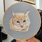Mi proyecto del curso: Retratos bordados de mascotas: pinta con hilo. Embroider, Naturalistic Illustration, and Textile Design project by MARTHA LIZARAZO - 07.27.2022