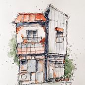 My project for course: Expressive Architectural Sketching with Colored Markers. Een project van  Schetsen,  Tekening,  Architecturale illustratie, Sketchbook y  Illustratie met inkt van Kat Banay - 02.08.2022