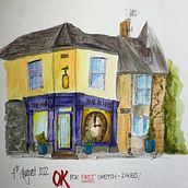 First sketch: Expressive Architectural Sketching with Colored Markers. Sketching, Drawing, Architectural Illustration, Sketchbook & Ink Illustration project by Mandy Barlow - 07.30.2022