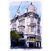 My project for course: Architectural Sketching with Watercolor and Ink. Sketching, Drawing, Watercolor Painting, Architectural Illustration, Sketchbook & Ink Illustration project by Nikos Sinis - 08.04.2022