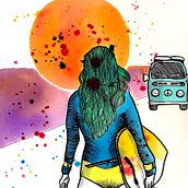 Il mio progetto del corso: Illustrazione con tecniche manuali di tratteggio e dripping. Character Design, Fine Arts, Painting, Watercolor Painting, Portrait Drawing, and Artistic Drawing project by Viola De Marzi - 08.04.2022
