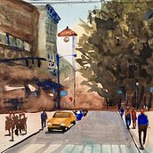 My project for course: Urban Landscapes in Watercolor. Un progetto di Belle arti, Pittura ad acquerello e Illustrazione architettonica di shattori1_1 - 04.08.2022