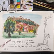 Mi proyecto del curso: Cuaderno de viaje en acuarela. Projekt z dziedziny Trad, c, jna ilustracja, Malowanie akwarelą,  R, sunek architektoniczn i Sketchbook użytkownika Jean-Charles - 06.08.2022
