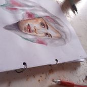 Meu projeto do curso: Caderno de retratos em aquarela. Un progetto di Pittura, Pittura ad acquerello, Disegno di ritratti e Sketchbook di Thays Fernandes - 06.08.2022