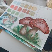 Mon projet du cours :  Techniques d'aquarelle pour des illustrations féériques. Un progetto di Illustrazione tradizionale, Disegno, Pittura ad acquerello e Illustrazione editoriale di sarahcaloux - 07.08.2022