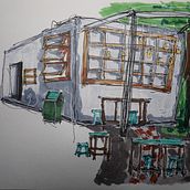 My project for course: Expressive Architectural Sketching with Colored Markers. Sketching, Drawing, Architectural Illustration, Sketchbook & Ink Illustration project by niven - 08.08.2022