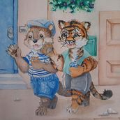 Mon projet du cours : Personnages animaux à l’aquarelle pour livres jeunesse. Traditional illustration, Fine Arts, Painting, Drawing, Watercolor Painting, Children's Illustration, and Narrative project by cepha - 07.06.2022