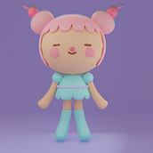 Mi proyecto del curso: Creación de personajes kawaii en 3D con Blender . Een project van Traditionele illustratie, Ontwerp van personages, Digitale illustratie,  3D-modellering y Manga van romina_mafla1636 - 08.08.2022
