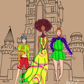 Meu projeto do curso: Ilustração de croqui de moda. Traditional illustration, Sketching, Fashion Design, Digital Drawing, and Fashion Illustration	 project by Mari Santana - 08.07.2022