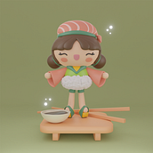 Proyecto personaje MAKITA: Creación de personajes kawaii en 3D con Blender . Un progetto di Illustrazione tradizionale, Character design, Illustrazione digitale, Modellazione 3D e Manga di Ingried Katerine Lozada Cruz - 31.08.2022