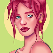 Meu projeto do curso: Retrato de personagens femininas com Procreate. Traditional illustration, Digital Illustration, and Digital Drawing project by brunamonteirobru - 08.09.2022
