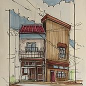My first project for course: Expressive Architectural Sketching with Colored Markers. Esboçado, Desenho, Ilustração arquitetônica, Sketchbook e Ilustração com tinta projeto de Sami Sopu - 02.08.2022