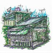 Mi proyecto del curso: Dibujo arquitectónico expresivo con marcadores de colores . Schițe, Desen, Ilustrație arhitecturală, Caiet de schițe & Ilustrație cu cerneală de Walter Garcia - 08.09.2022