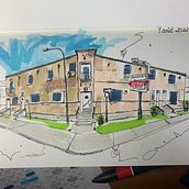 Expressive Architectural Sketching with Colored Markers. Traditional illustration, Sketching, Drawing, and Architectural Illustration project by caroline_gingras1 - 08.09.2022