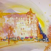 Mi proyecto del curso: Urban sketching contemporáneo con técnicas mixtas. Un progetto di Illustrazione tradizionale, Pittura, Illustrazione architettonica e Illustrazione con inchiostro di Luis Abreu - 09.08.2022