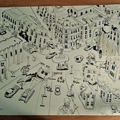 Mi proyecto del curso: Ciudad en Caos. Traditional illustration, Pencil Drawing, Drawing, and Sketchbook project by jair_quintana1999 - 08.10.2022