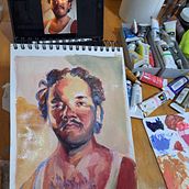 Mi proyecto del curso: Retrato artístico al óleo sobre papel. Fine Arts, Painting, and Oil Painting project by Aaron Rodriguez Galvan - 08.10.2022