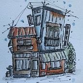 Mijn project van de cursus: Creëer expressieve architecturale schetsen met kleurstiften. Un progetto di Bozzetti, Disegno, Illustrazione architettonica, Sketchbook e Illustrazione con inchiostro di gertientje - 11.08.2022