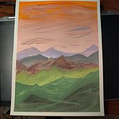 Mountain View in Gouache. Painting project by Scott Rooks - 08.11.2022